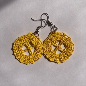 Yellow Lace Earrings